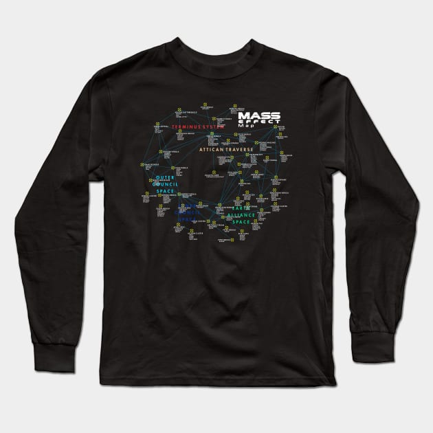 mass effect map Long Sleeve T-Shirt by AlonaGraph